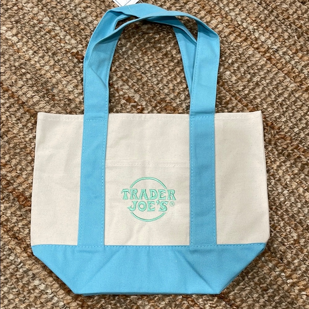 Trader joe’s pastel bag - blue
